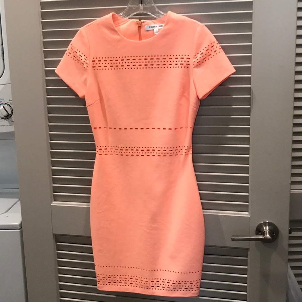 Elizabeth and James Neon Peach Ari Cut Out Dress